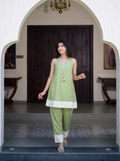 Pista Green and Off White Co-Ord Set