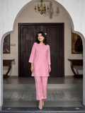 Light Pink Silk Kurta Set With Pocket