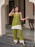 Mehendi Green and Cream Co-ord set